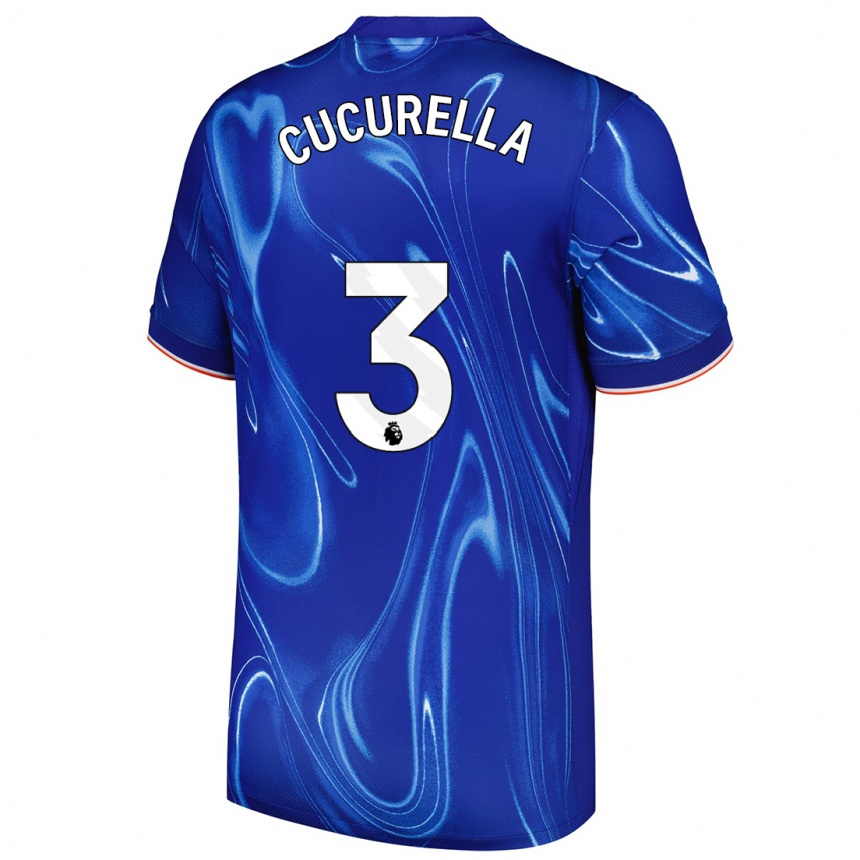 Niño Fútbol Camiseta Marc Cucurella #3 Azul Blanco 1ª Equipación 2024/25 Argentina