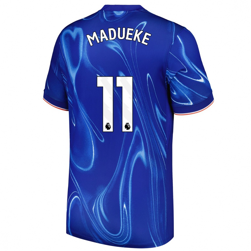 Niño Fútbol Camiseta Noni Madueke #11 Azul Blanco 1ª Equipación 2024/25 Argentina