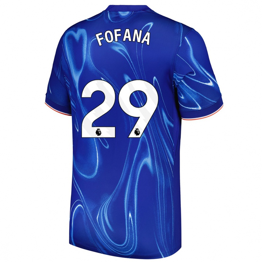 Niño Fútbol Camiseta Wesley Fofana #29 Azul Blanco 1ª Equipación 2024/25 Argentina