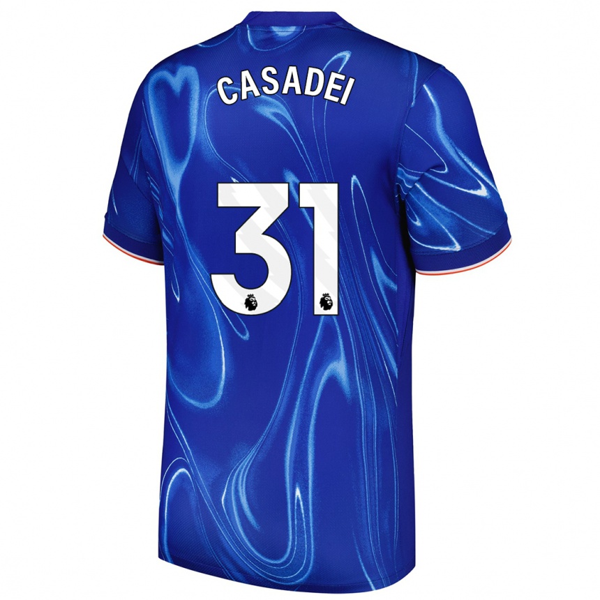 Niño Fútbol Camiseta Cesare Casadei #31 Azul Blanco 1ª Equipación 2024/25 Argentina