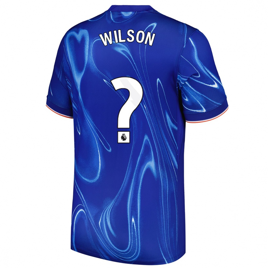 Niño Fútbol Camiseta Kaiden Wilson #0 Azul Blanco 1ª Equipación 2024/25 Argentina