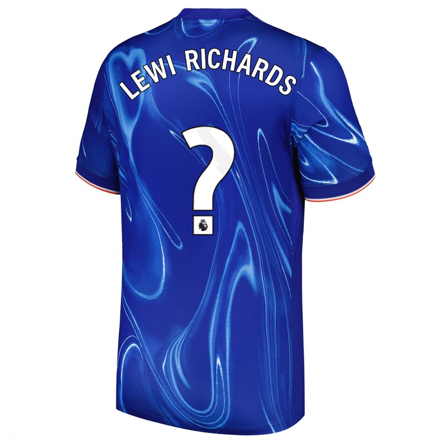 Niño Fútbol Camiseta Lewi Richards #0 Azul Blanco 1ª Equipación 2024/25 Argentina