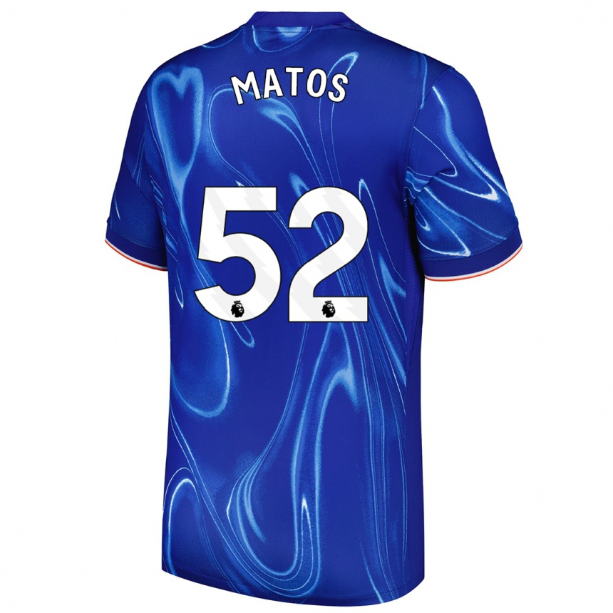 Niño Fútbol Camiseta Alex Matos #52 Azul Blanco 1ª Equipación 2024/25 Argentina