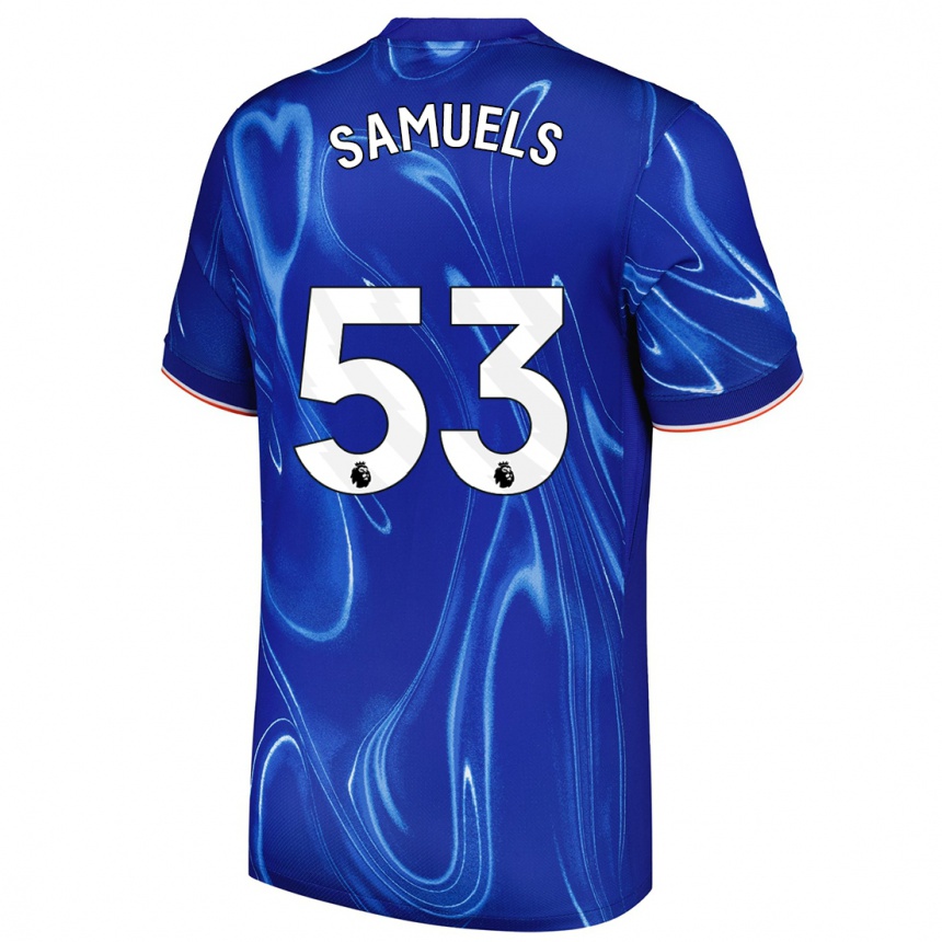 Niño Fútbol Camiseta Ishé Samuels-Smith #53 Azul Blanco 1ª Equipación 2024/25 Argentina