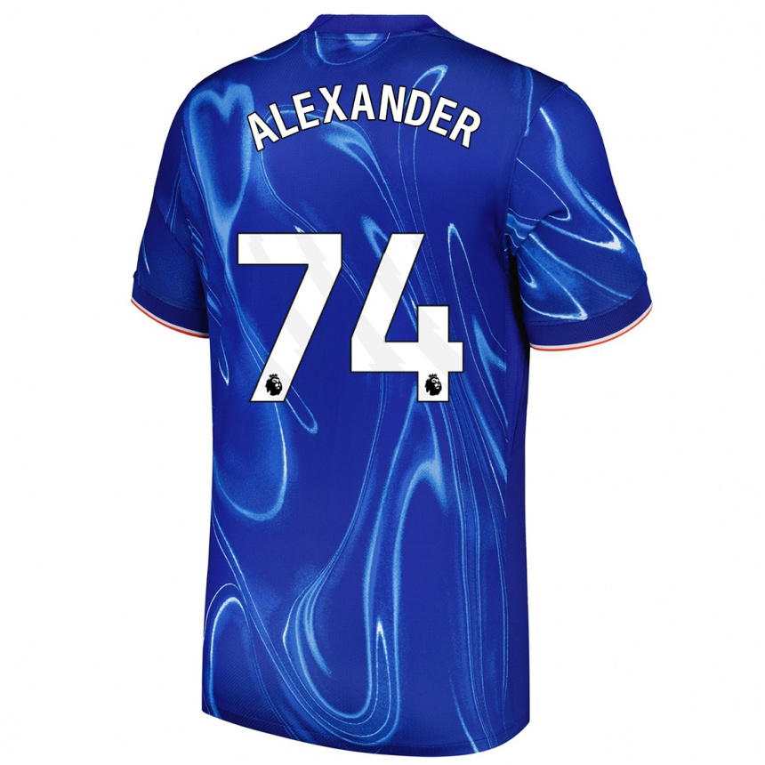 Niño Fútbol Camiseta Reiss Alexander Russell-Denny #74 Azul Blanco 1ª Equipación 2024/25 Argentina