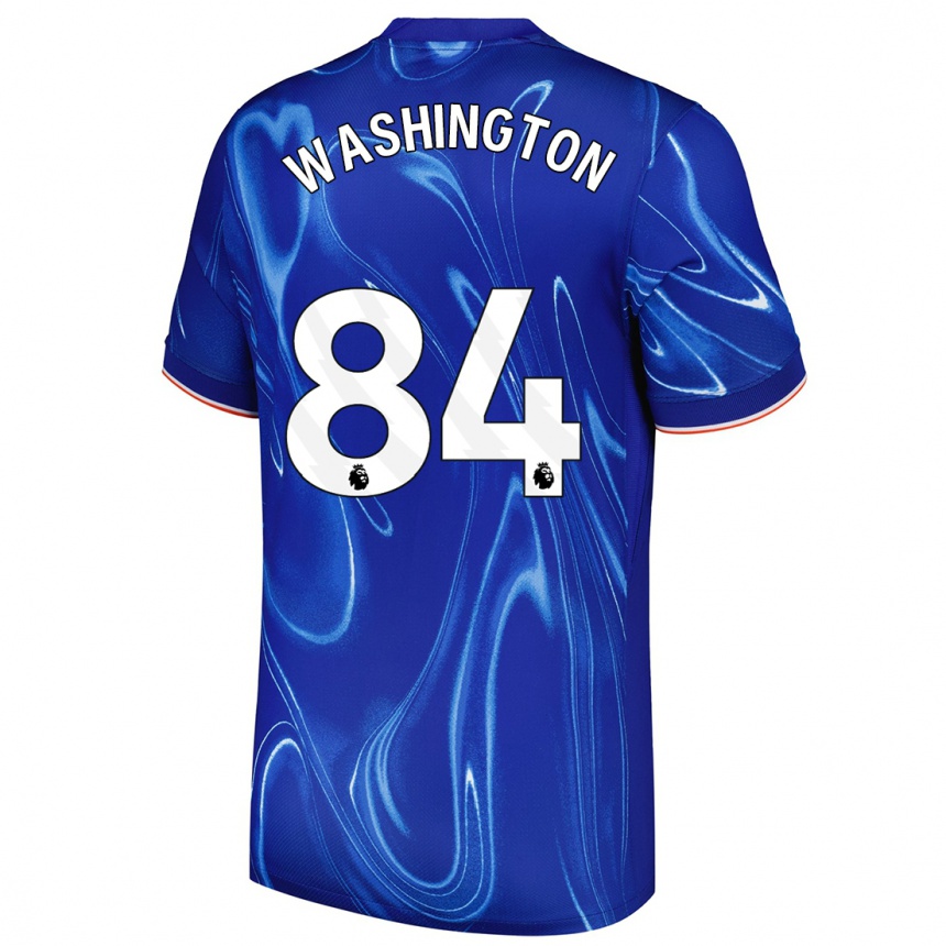 Niño Fútbol Camiseta Marcell Washington #84 Azul Blanco 1ª Equipación 2024/25 Argentina