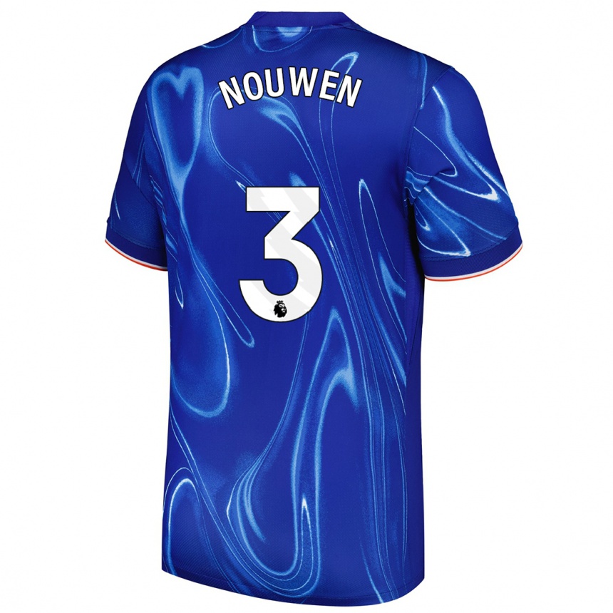 Niño Fútbol Camiseta Aniek Nouwen #3 Azul Blanco 1ª Equipación 2024/25 Argentina