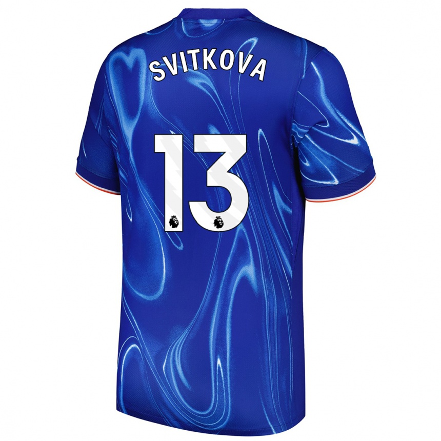 Niño Fútbol Camiseta Katerina Svitkova #13 Azul Blanco 1ª Equipación 2024/25 Argentina