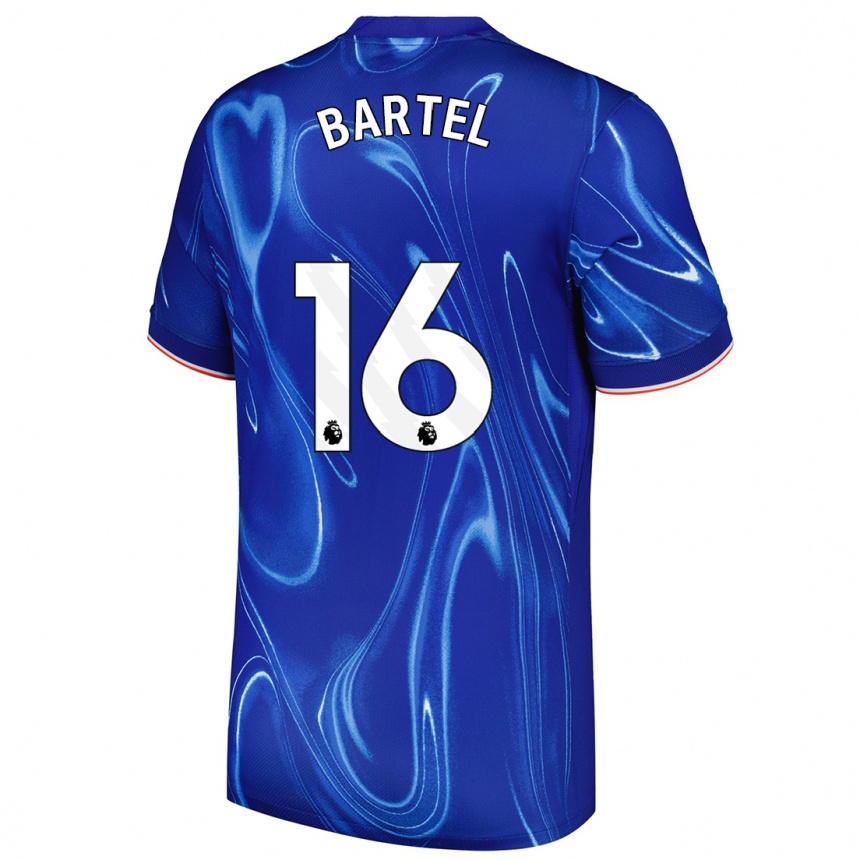 Niño Fútbol Camiseta Júlia Bartel #16 Azul Blanco 1ª Equipación 2024/25 Argentina