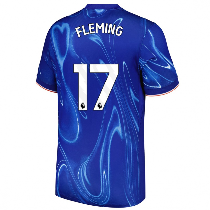 Niño Fútbol Camiseta Jessie Fleming #17 Azul Blanco 1ª Equipación 2024/25 Argentina