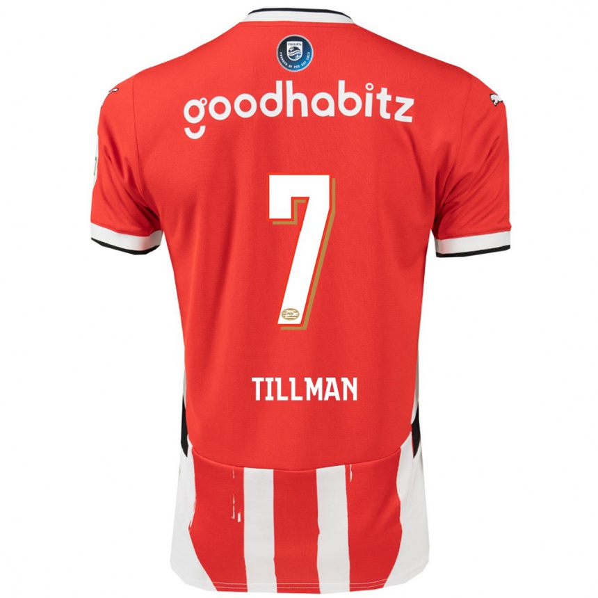 Niño Fútbol Camiseta Malik Tillman #7 Rojo Blanco 1ª Equipación 2024/25 Argentina