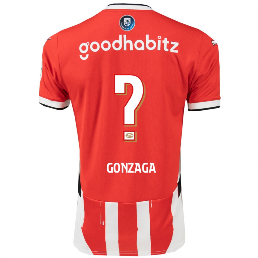 Niño Fútbol Camiseta Jamal Gonzaga #0 Rojo Blanco 1ª Equipación 2024/25 Argentina