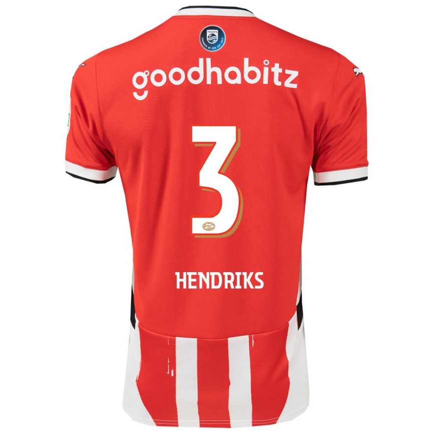 Niño Fútbol Camiseta Gwyneth Hendriks #3 Rojo Blanco 1ª Equipación 2024/25 Argentina