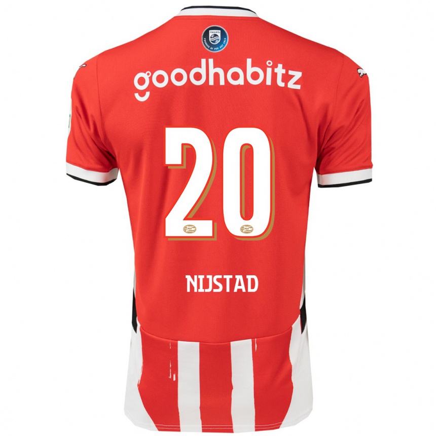 Niño Fútbol Camiseta Nina Nijstad #20 Rojo Blanco 1ª Equipación 2024/25 Argentina