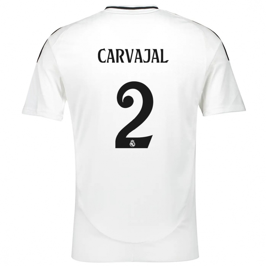 Niño Fútbol Camiseta Daniel Carvajal #2 Blanco 1ª Equipación 2024/25 Argentina