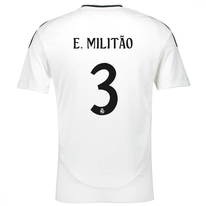 Niño Fútbol Camiseta Eder Militao #3 Blanco 1ª Equipación 2024/25 Argentina