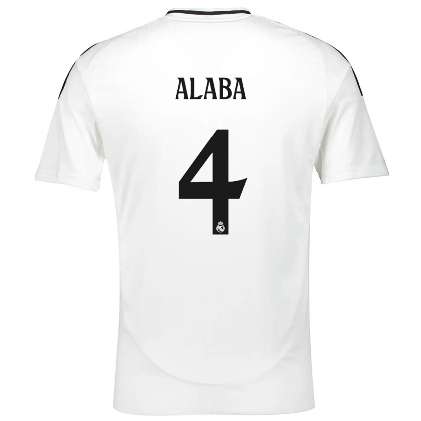 Niño Fútbol Camiseta David Alaba #4 Blanco 1ª Equipación 2024/25 Argentina