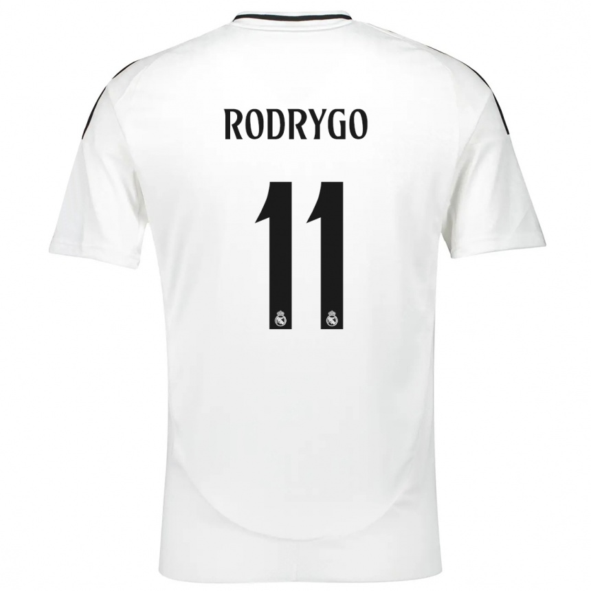 Niño Fútbol Camiseta Rodrygo #11 Blanco 1ª Equipación 2024/25 Argentina