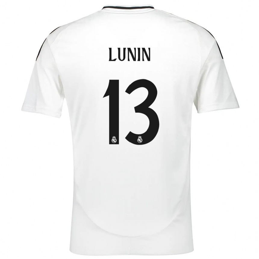 Niño Fútbol Camiseta Andriy Lunin #13 Blanco 1ª Equipación 2024/25 Argentina