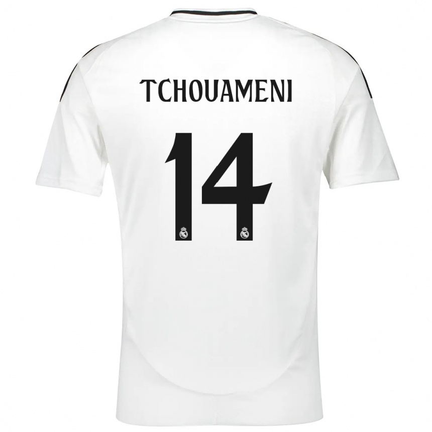 Niño Fútbol Camiseta Aurelien Tchouameni #14 Blanco 1ª Equipación 2024/25 Argentina