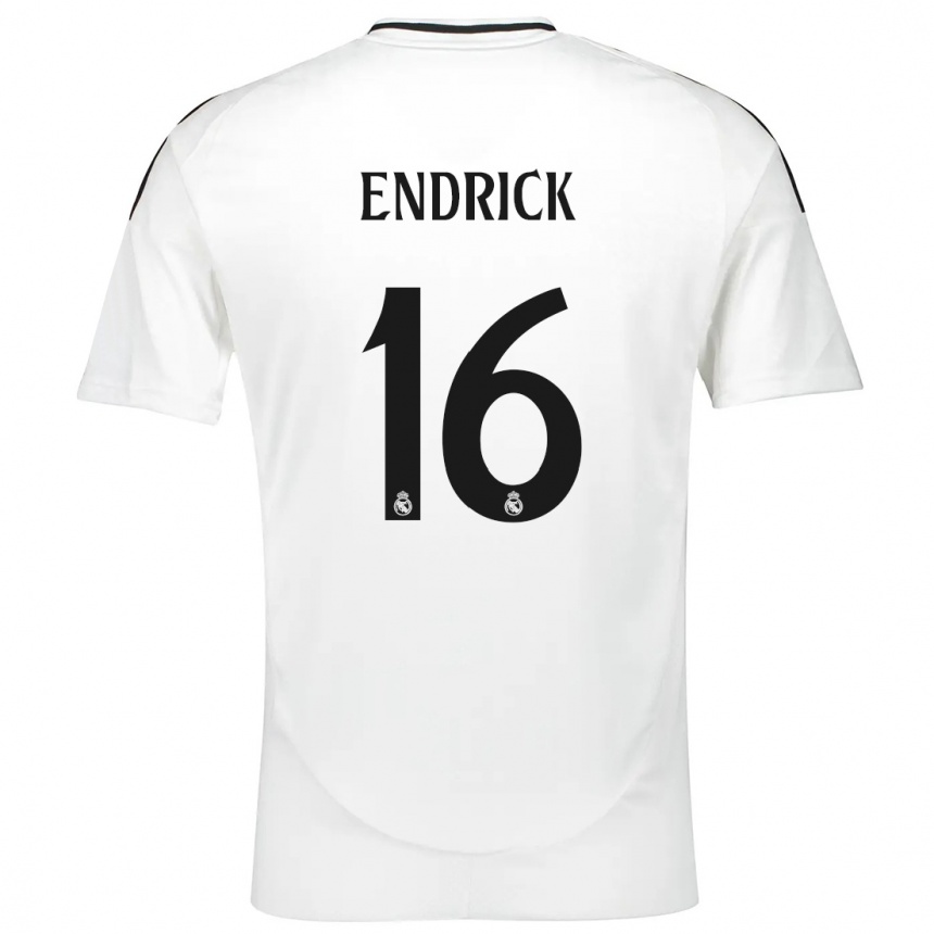 Niño Fútbol Camiseta Endrick #16 Blanco 1ª Equipación 2024/25 Argentina