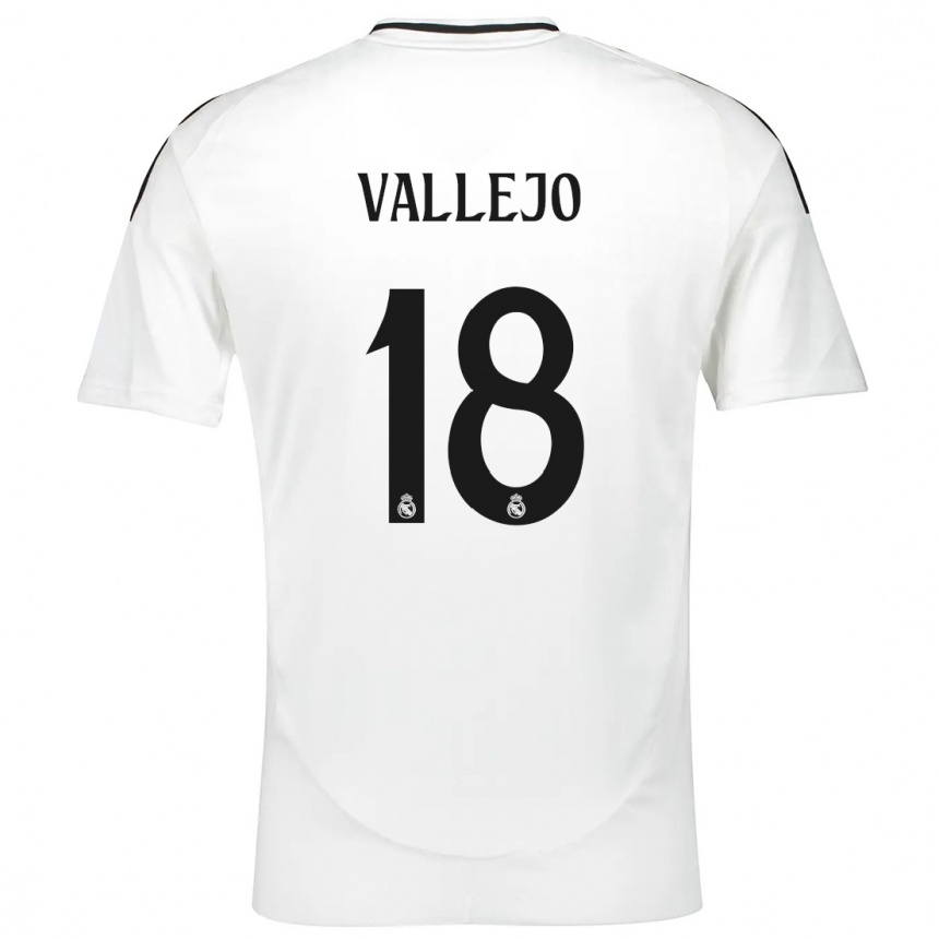 Niño Fútbol Camiseta Jesus Vallejo #18 Blanco 1ª Equipación 2024/25 Argentina