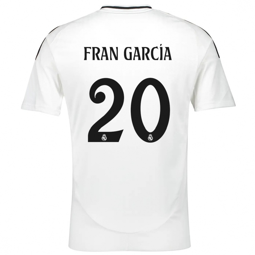 Niño Fútbol Camiseta Fran García #20 Blanco 1ª Equipación 2024/25 Argentina