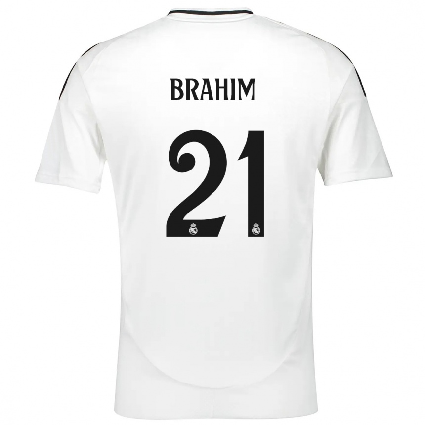 Niño Fútbol Camiseta Brahim Diaz #21 Blanco 1ª Equipación 2024/25 Argentina