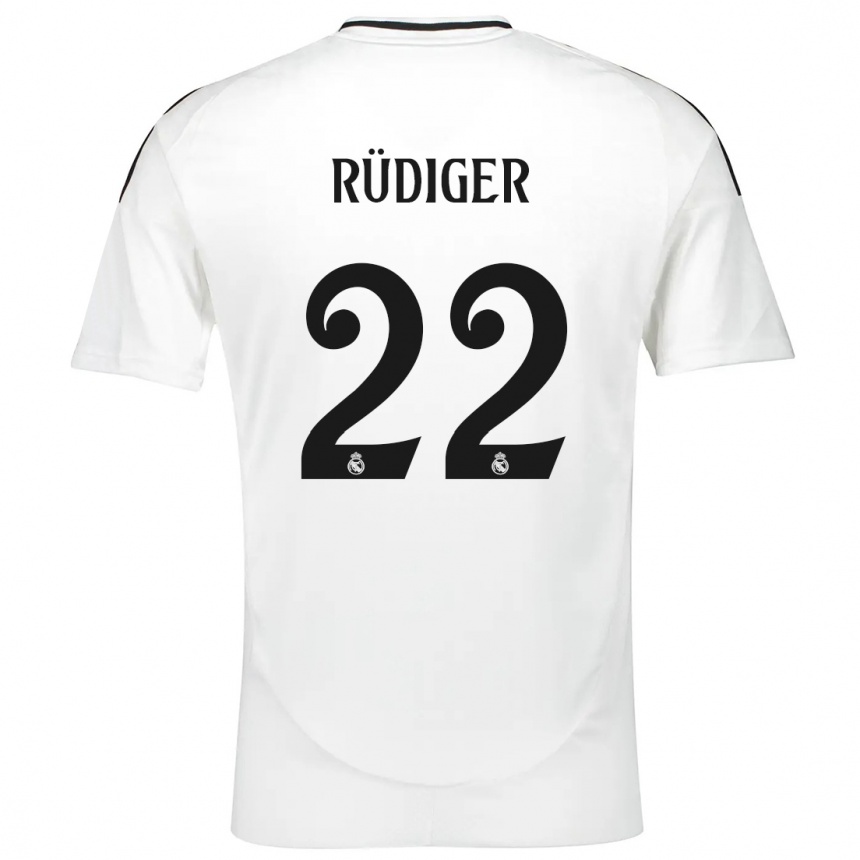 Niño Fútbol Camiseta Antonio Rudiger #22 Blanco 1ª Equipación 2024/25 Argentina