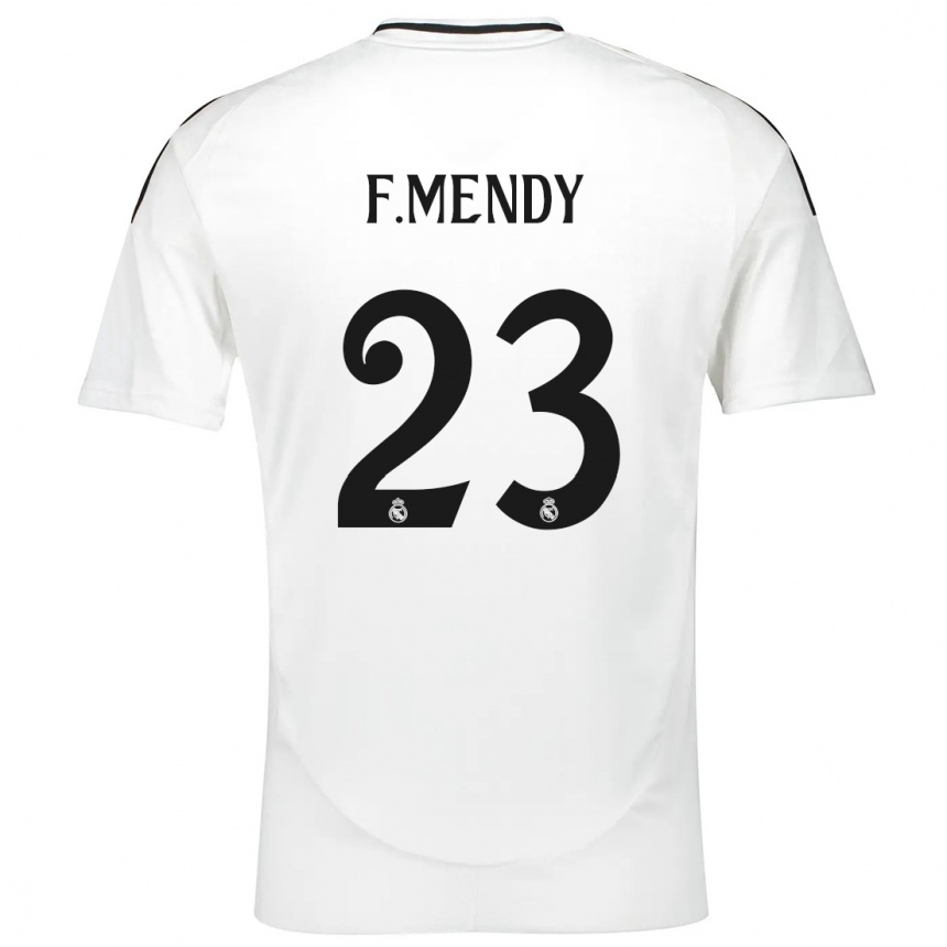 Niño Fútbol Camiseta Ferland Mendy #23 Blanco 1ª Equipación 2024/25 Argentina