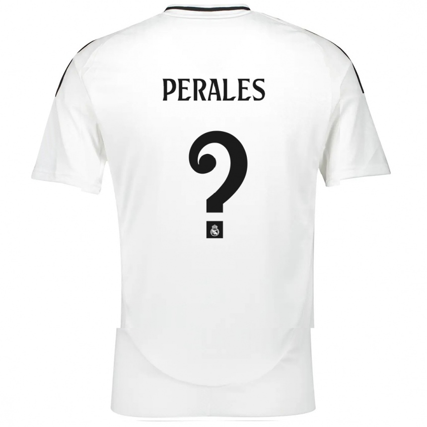 Niño Fútbol Camiseta Miguel Perales #0 Blanco 1ª Equipación 2024/25 Argentina