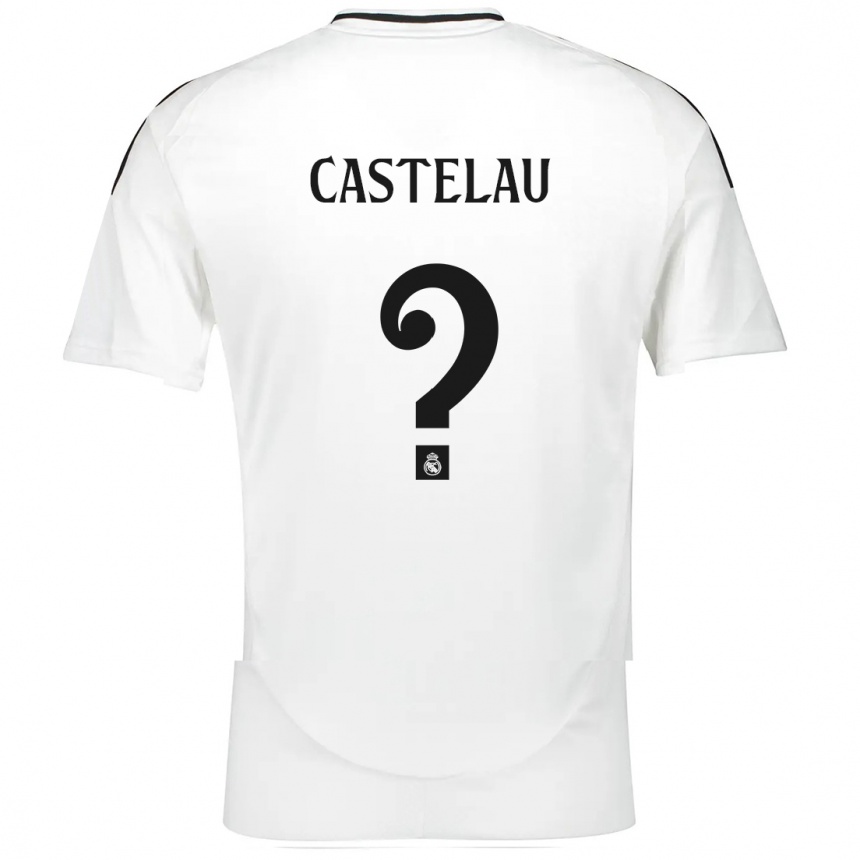 Niño Fútbol Camiseta Alber Castelau #0 Blanco 1ª Equipación 2024/25 Argentina