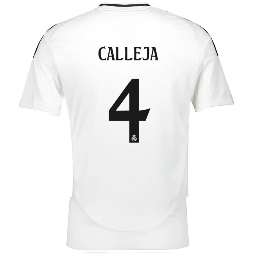 Niño Fútbol Camiseta Jaime Calleja #4 Blanco 1ª Equipación 2024/25 Argentina