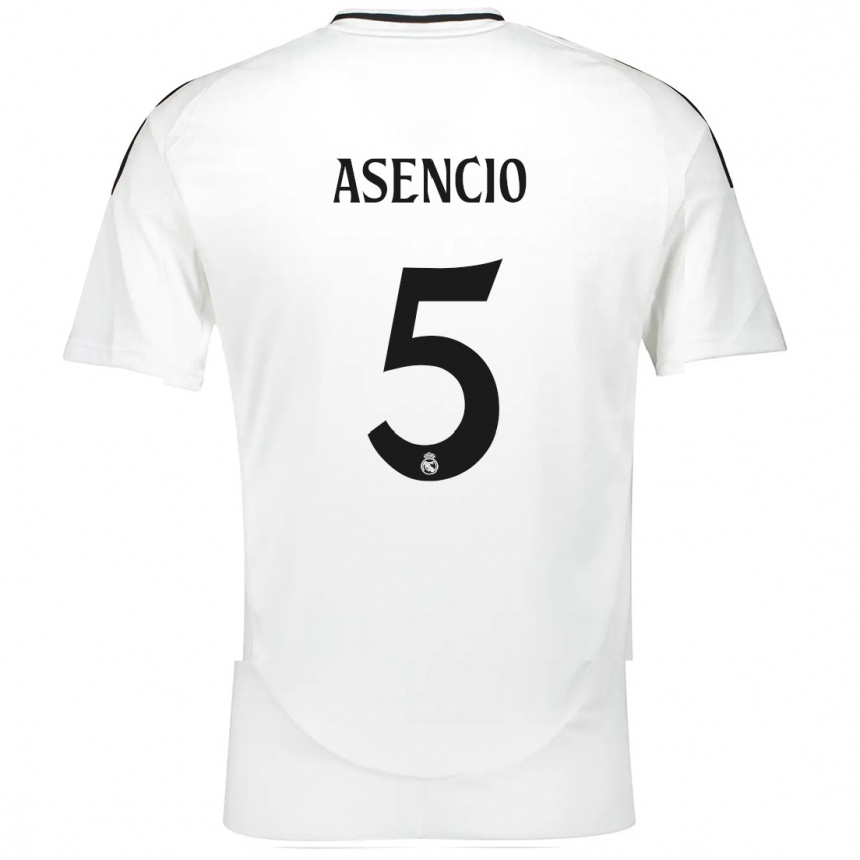 Niño Fútbol Camiseta Raul Asencio #5 Blanco 1ª Equipación 2024/25 Argentina