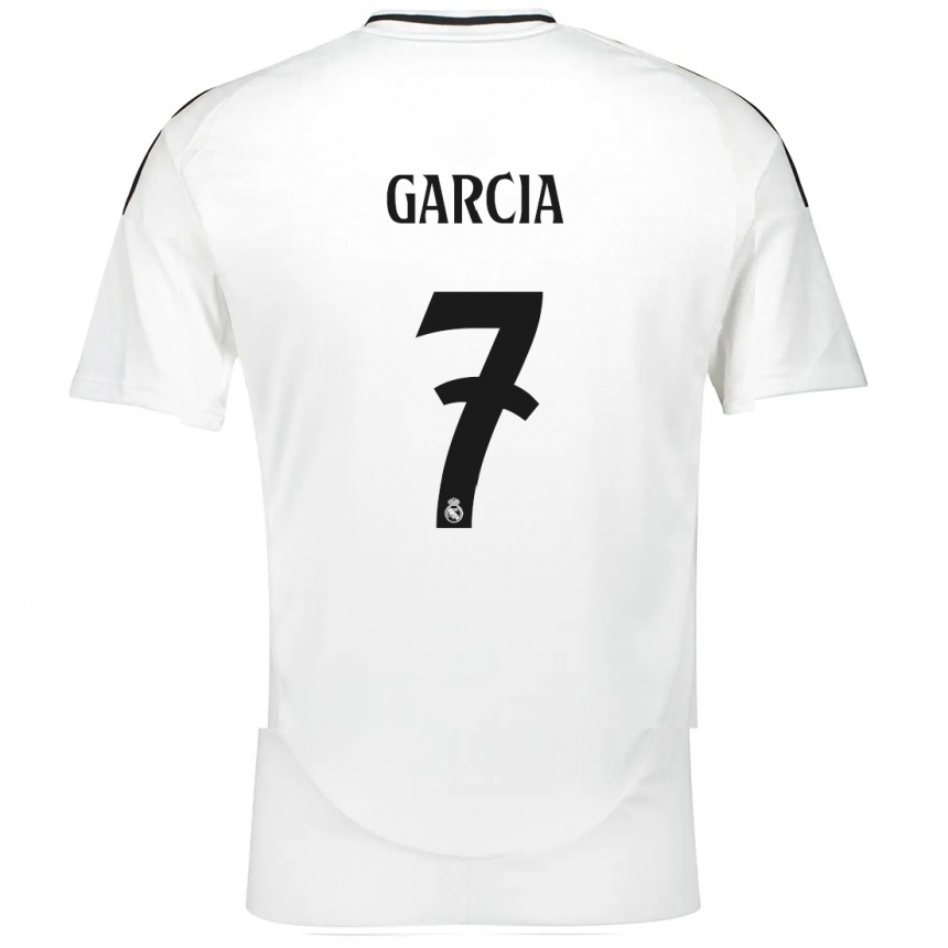 Niño Fútbol Camiseta Gonzalo Garcia #7 Blanco 1ª Equipación 2024/25 Argentina