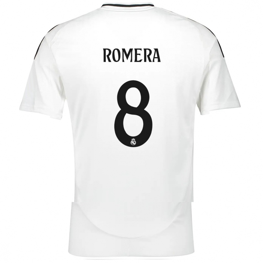 Niño Fútbol Camiseta Miguel Romera #8 Blanco 1ª Equipación 2024/25 Argentina