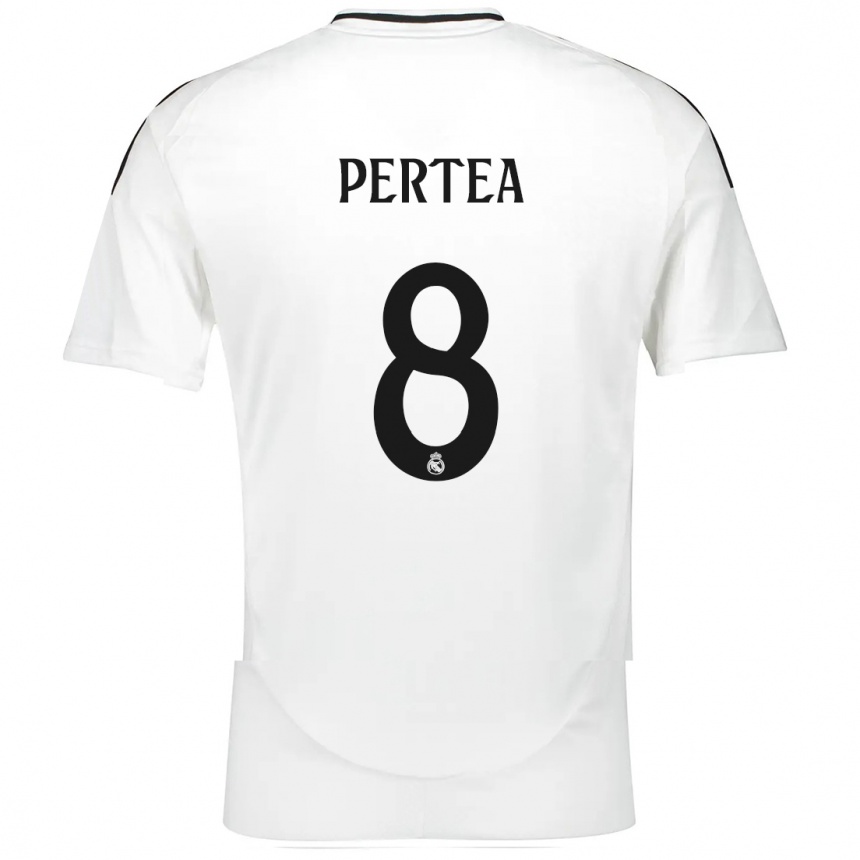 Niño Fútbol Camiseta Raul Pertea #8 Blanco 1ª Equipación 2024/25 Argentina