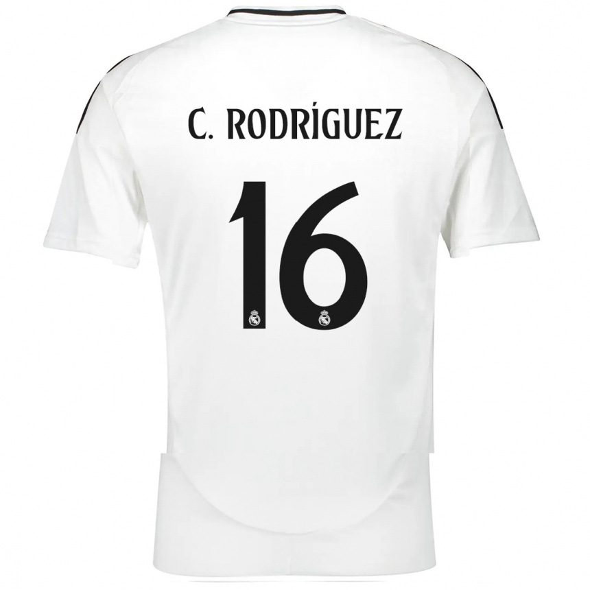 Niño Fútbol Camiseta Carlos Rodríguez #16 Blanco 1ª Equipación 2024/25 Argentina