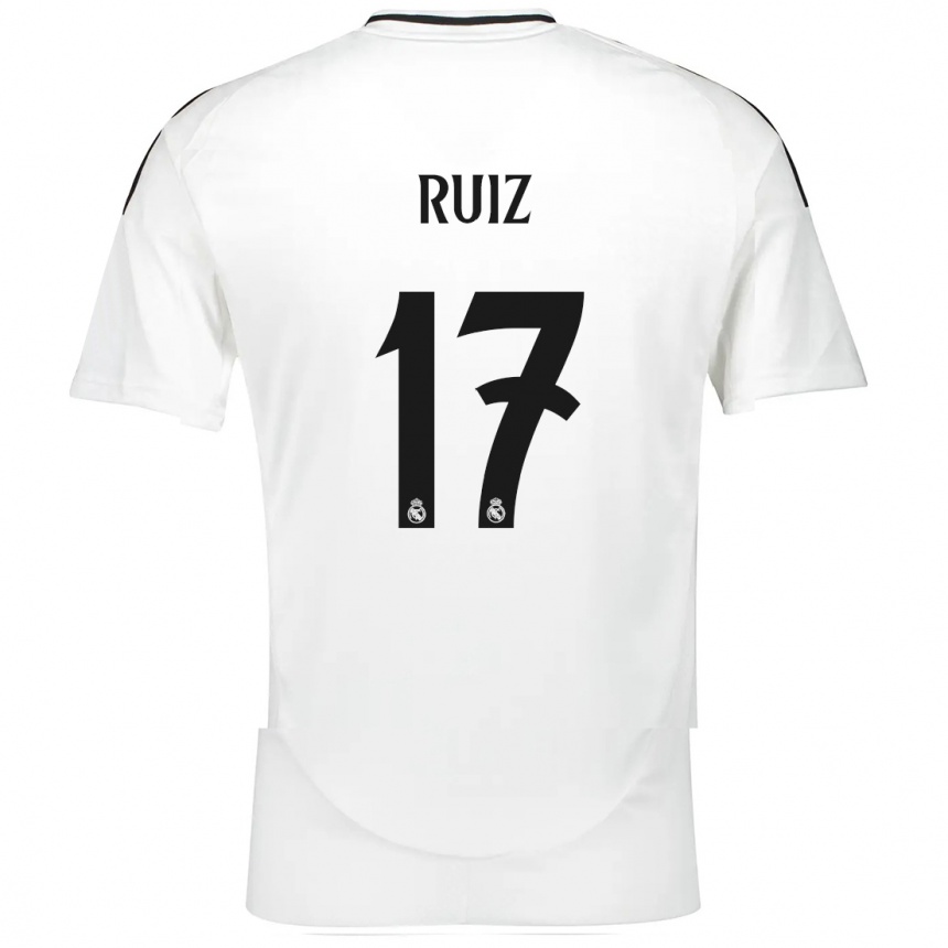 Niño Fútbol Camiseta David Ruiz #17 Blanco 1ª Equipación 2024/25 Argentina