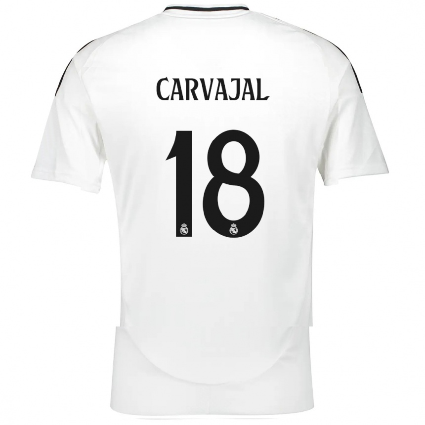 Niño Fútbol Camiseta Angel Carvajal #18 Blanco 1ª Equipación 2024/25 Argentina