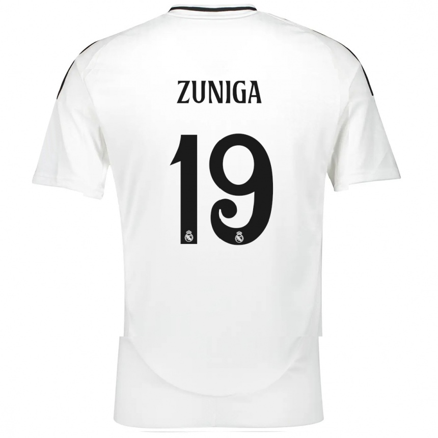 Niño Fútbol Camiseta Loren Zúñiga #19 Blanco 1ª Equipación 2024/25 Argentina