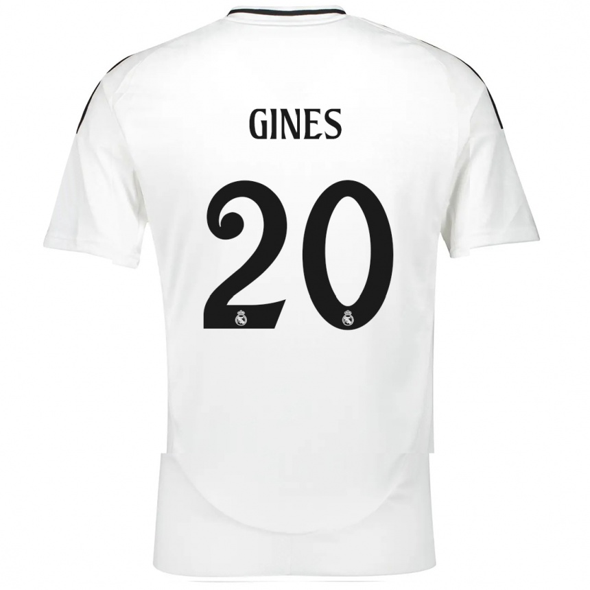 Niño Fútbol Camiseta Alvaro Gines #20 Blanco 1ª Equipación 2024/25 Argentina