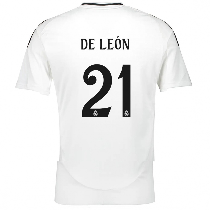 Niño Fútbol Camiseta Jeremy De León #21 Blanco 1ª Equipación 2024/25 Argentina