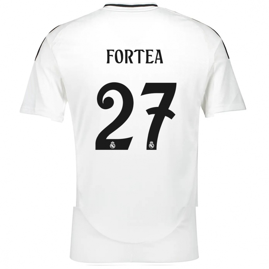 Niño Fútbol Camiseta Jesús Fortea #27 Blanco 1ª Equipación 2024/25 Argentina