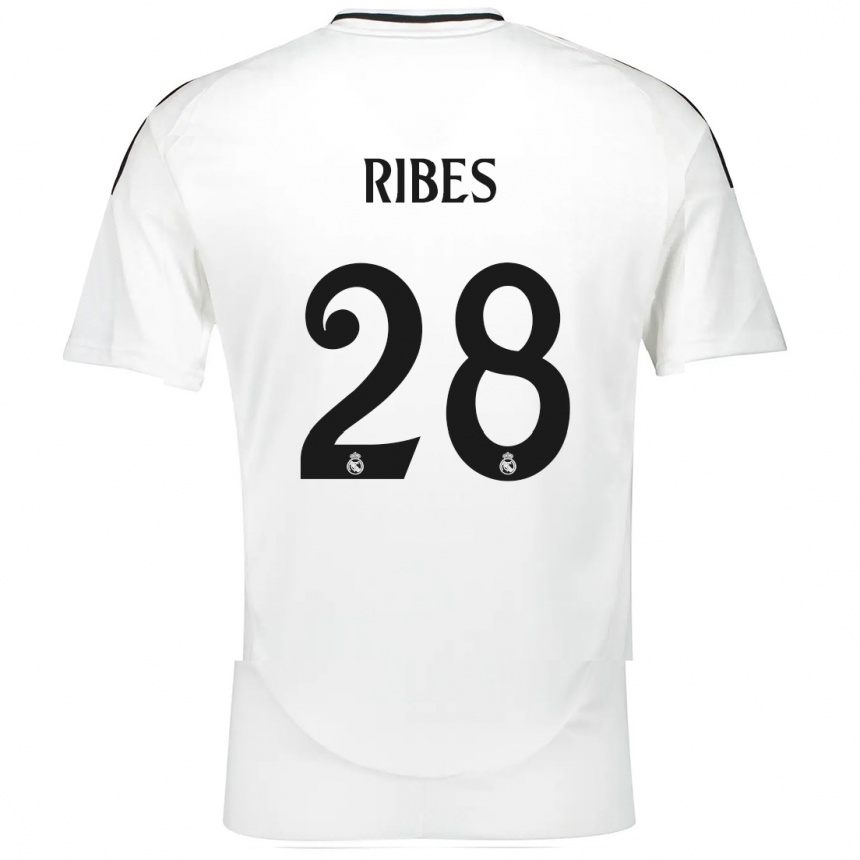 Niño Fútbol Camiseta Kike Ribes #28 Blanco 1ª Equipación 2024/25 Argentina