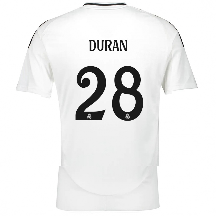 Niño Fútbol Camiseta Pol Duran #28 Blanco 1ª Equipación 2024/25 Argentina