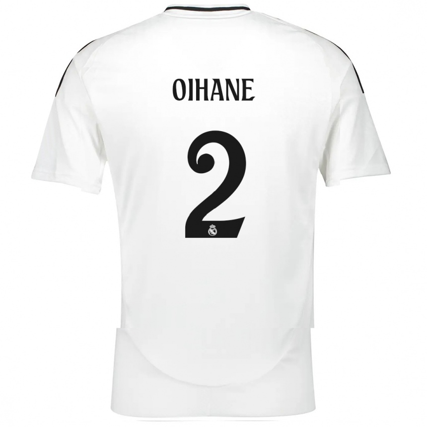 Niño Fútbol Camiseta Oihane Hernández #2 Blanco 1ª Equipación 2024/25 Argentina