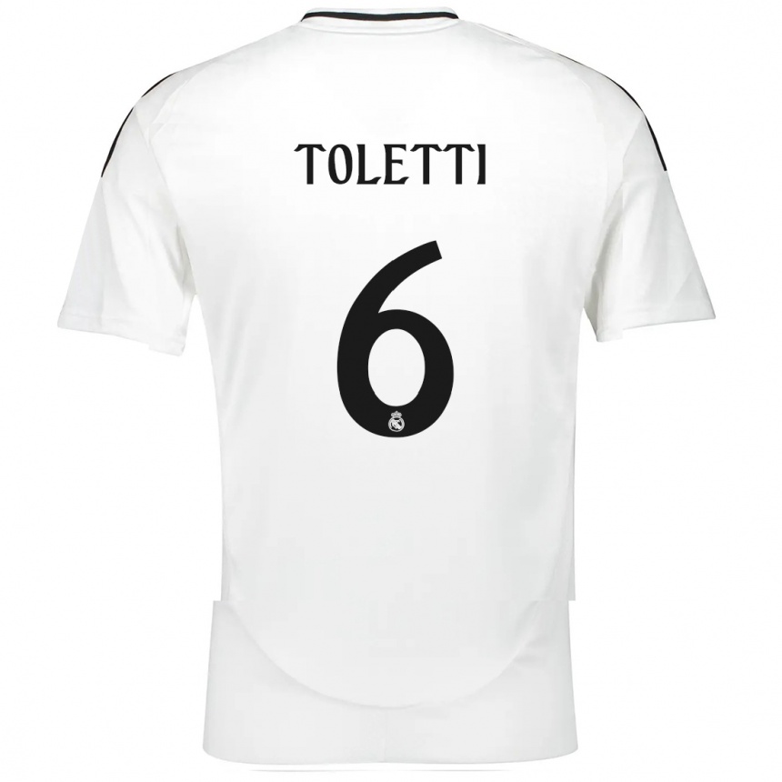 Niño Fútbol Camiseta Sandie Toletti #6 Blanco 1ª Equipación 2024/25 Argentina