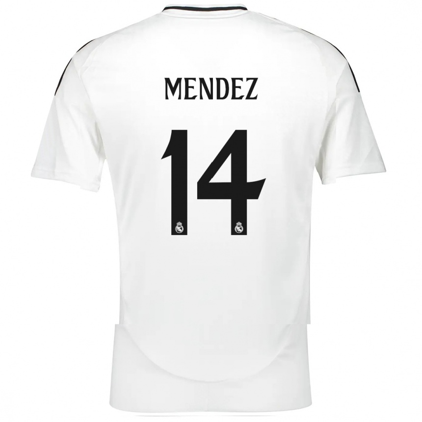 Niño Fútbol Camiseta María Méndez #14 Blanco 1ª Equipación 2024/25 Argentina