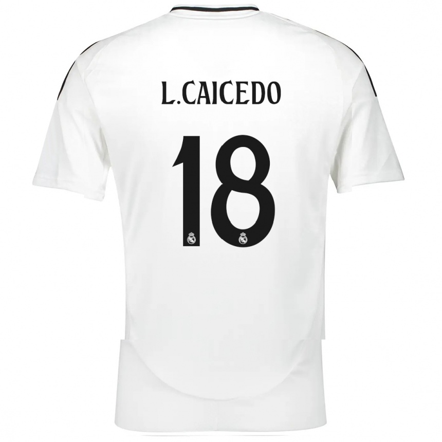 Niño Fútbol Camiseta Linda Caicedo #18 Blanco 1ª Equipación 2024/25 Argentina